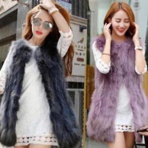 Vintage Purple Fur Vest